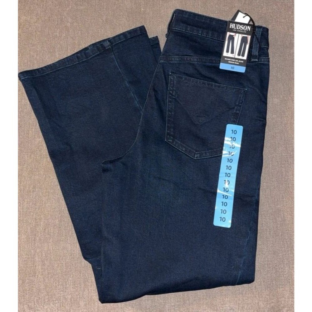 Dark Blue Hudson Seamed Wide Leg Jeans Size 10